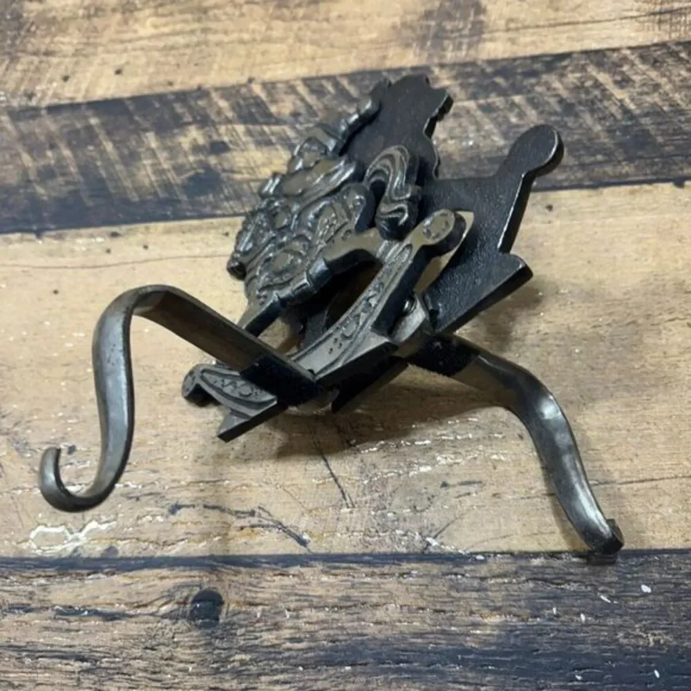 Vintage Santa‎ Rocking Horse Decorative Metal Stocking Hangers Christmas Holiday